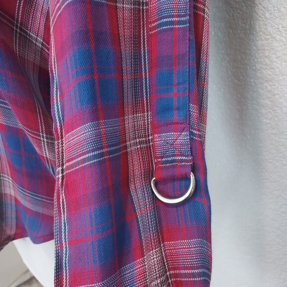 NEW William Rast Red & Blue Plaid Button Down Size S - Picture 9 of 11